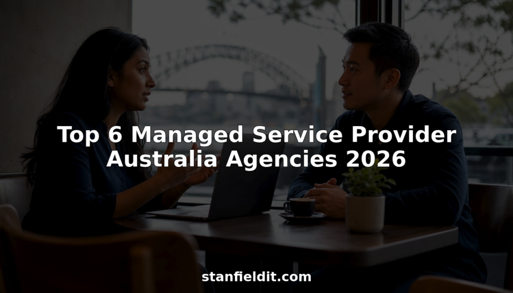 Australian IT team collaborating in bright office