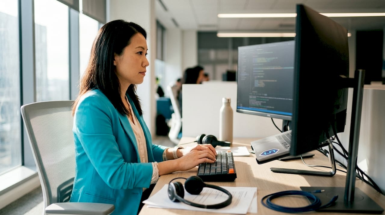 Cybersecurity analyst working in SOC