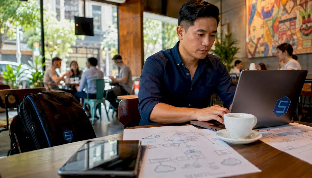 IT professional planning cloud migration in Sydney office