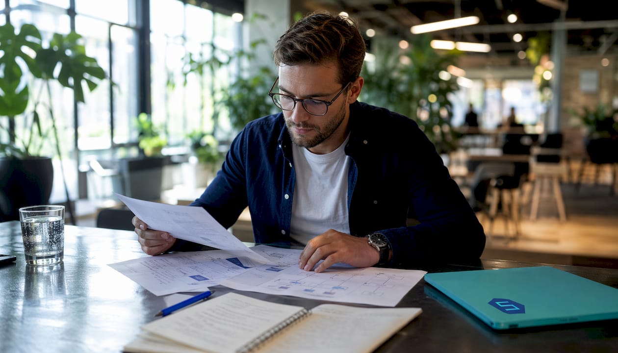 Cybersecurity professional reviewing security policies