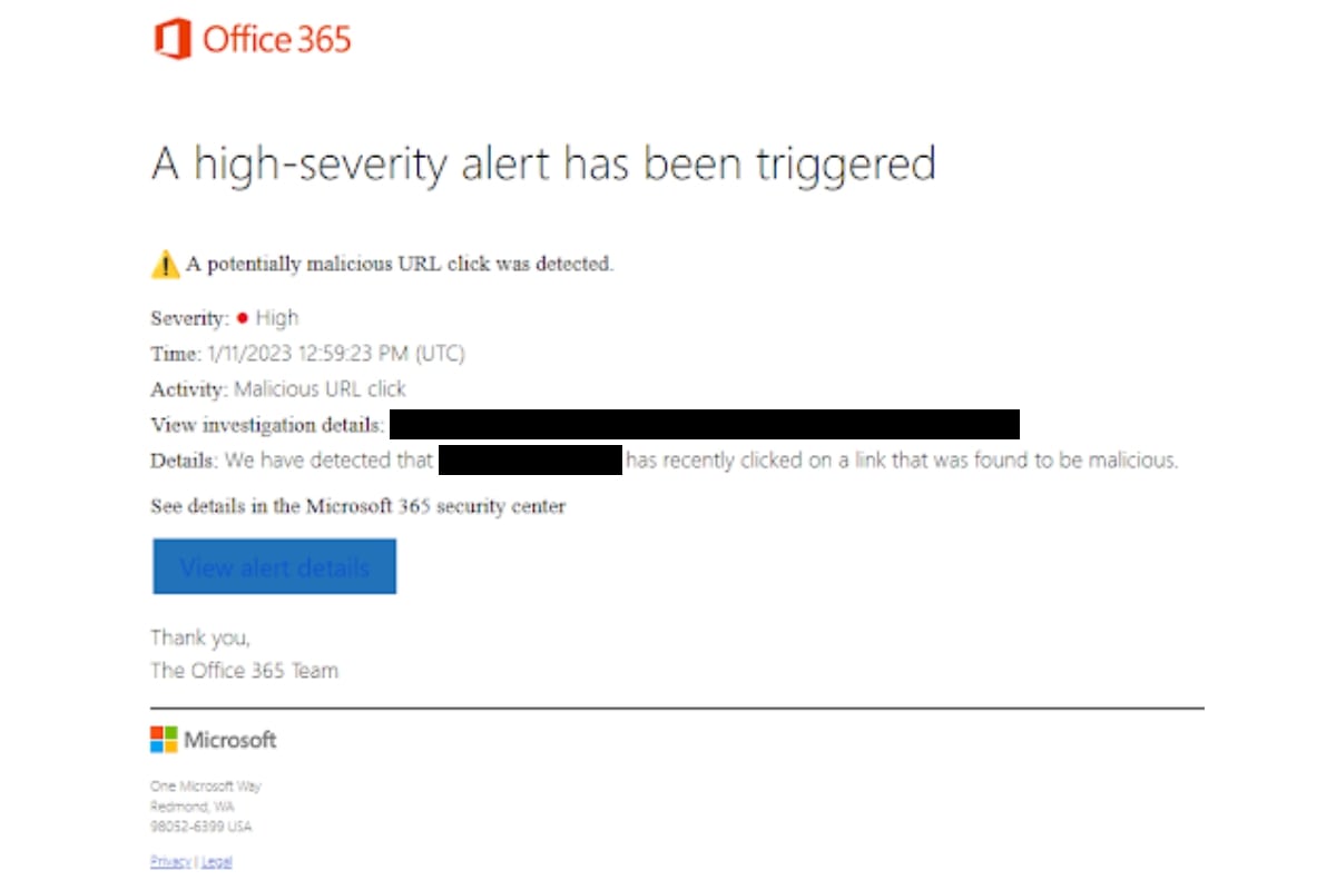 An image showing a cyber incident alert.