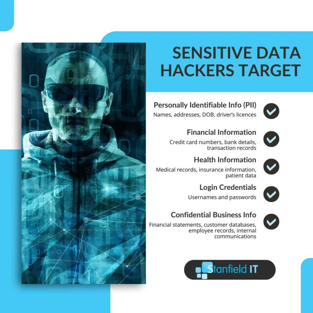 An image describing the type of sensitive data attackers target.
