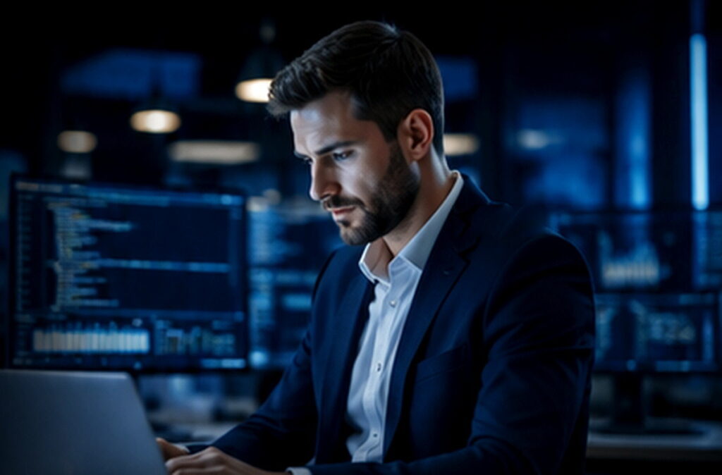 Stanfield IT consultant reviewing external penetration testing results with a business team - Managed IT & Cyber Security Case Study. Penetration Testing - Kennedy Partners Wealth Managed IT & Cyber Security Case Study - Penetration Testing - External penetration testing results review
